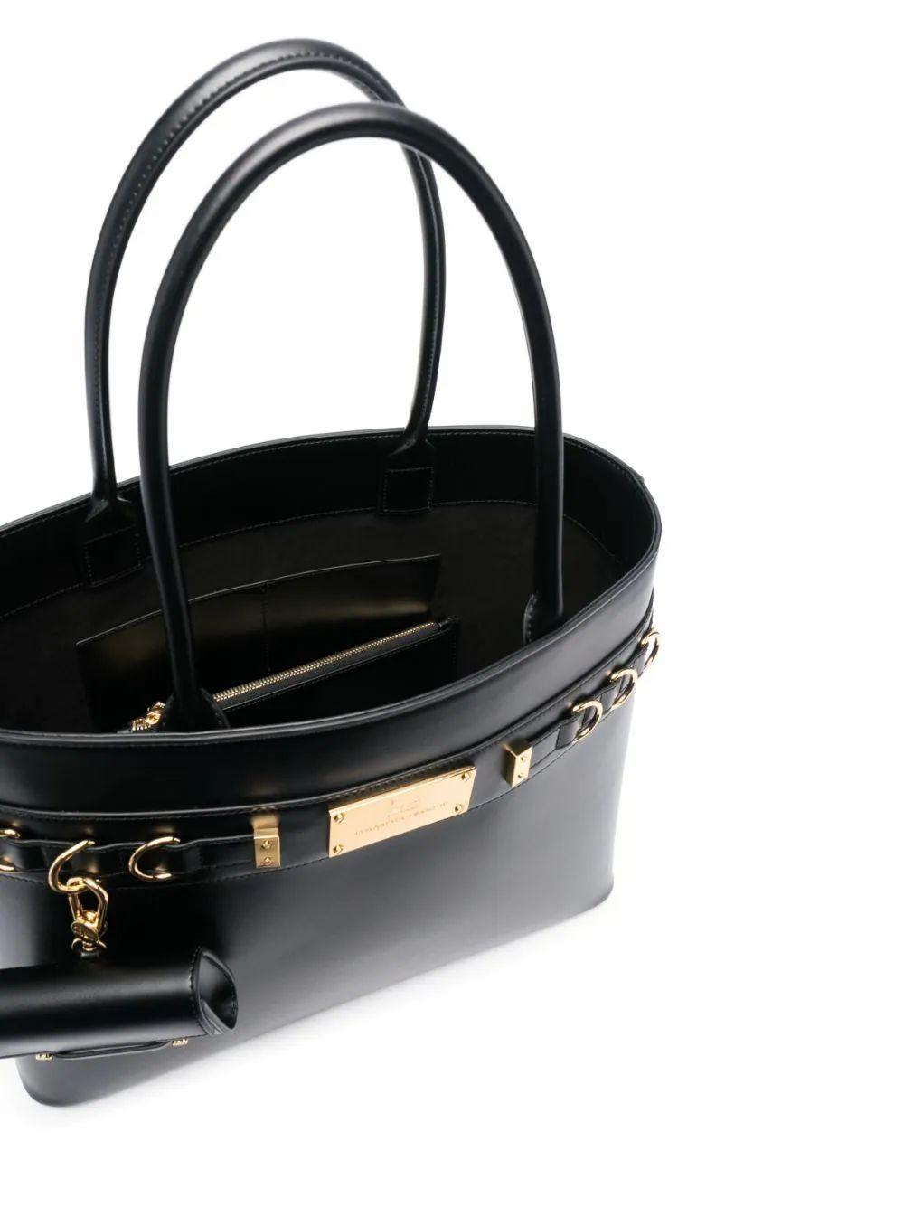 Elisabetta Franchi Shopper daily con charme Black Handbag